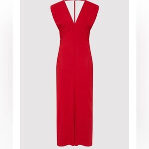 St. Agni Plunge Drape Dress Red NWT